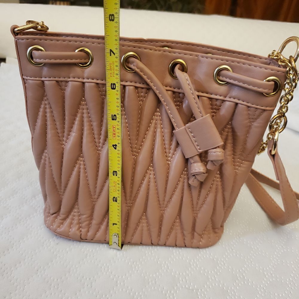 Rose Pink Small Draw String Shoulder Bag - Picture 10 of 13
